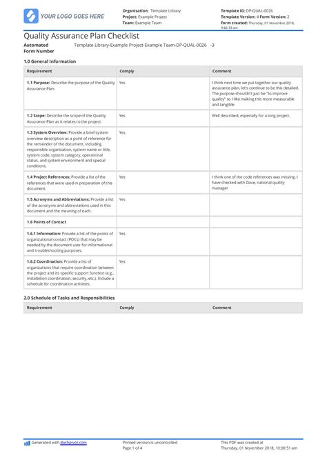 quality assurance coaching template